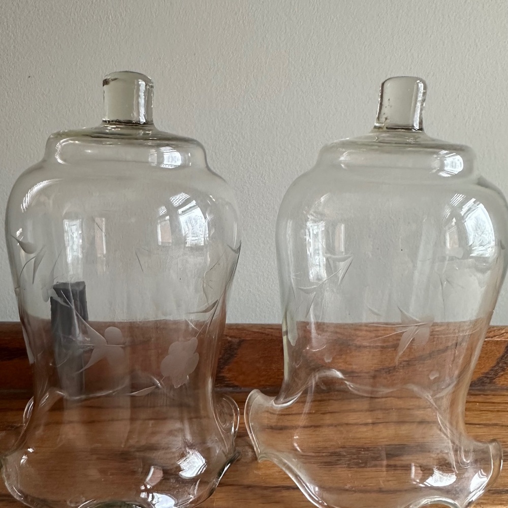 Homco Home Interiors Globes Etched Flowers